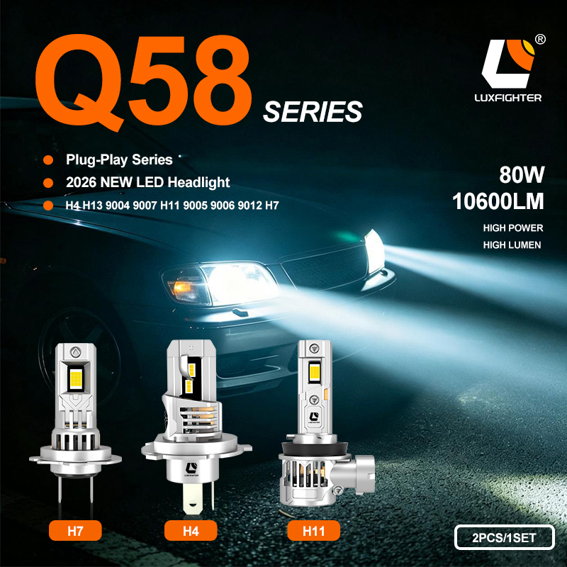 تم إطلاق سلسلة LUXFIGHTER 2026 Q58 الجديدة كليًا من المصابيح الأمامية للسيارات LED رسميًا